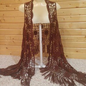 Daytrip crochet yarn vest BOHO style small